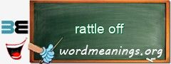 WordMeaning blackboard for rattle off